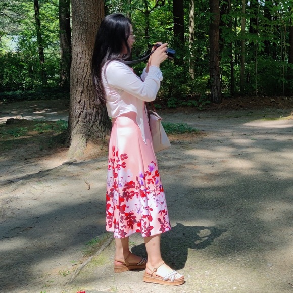 Pink floral great material dress size:4 - Picture 6 of 11